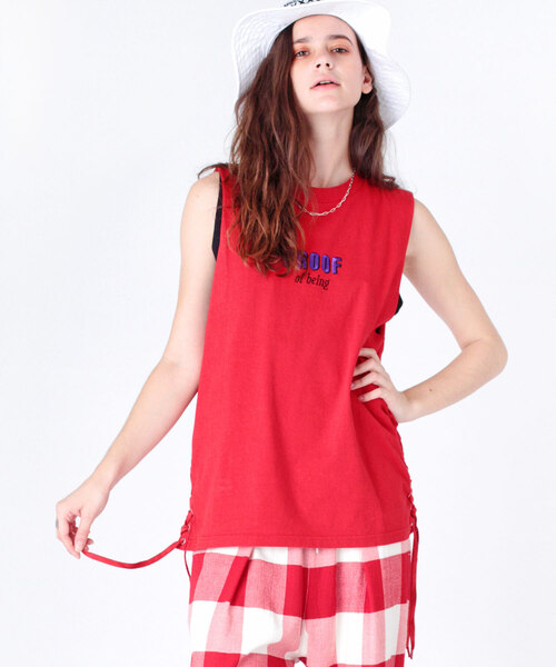 RNA(アールエヌエー)の「M1144 PROOFロゴレースアップタンク(タンクトップ・レディース・ホワイト/ブラック/レッド・MEDIUM)」の13枚目の写真