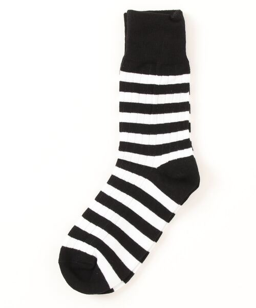 Fun & Daily(ファンアンドデイリー)の「F&D : カラーボーダーリブソックス(ソックス/靴下・メンズ・ホワイト/レッド/イエロー/オレンジ/ブラック・FREE)」の3枚目の写真