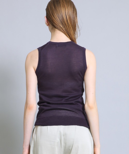 ラッピンノット WRAPINKNOT × COZ manufactured 23AW カシミヤノースリーブニット セーター 0 アイボリー /DO ■OS レディース WRAPINKNOT(ラッピンノット)】カシミヤポケットT（ニット