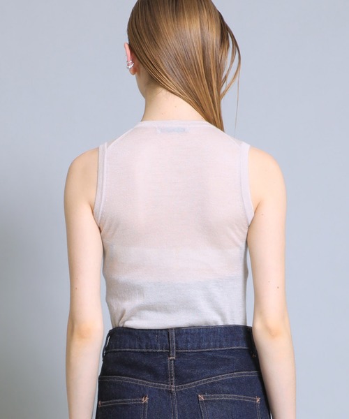 ラッピンノット WRAPINKNOT × COZ manufactured 23AW カシミヤノースリーブニット セーター 0 アイボリー /DO ■OS レディース WRAPINKNOT ニット セーター 「WRAPINKNOT/ラッピンノット」別注