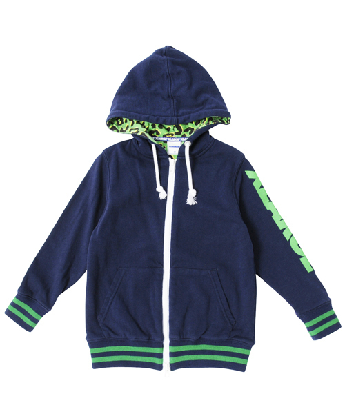 XLARGE KIDS（エクストララージキッズ）の「LEOPARD FULL ZIP HOODIE SEWAT（パーカー・キッズ・ブラック/ネイビー・5T/6T/7T/4T/8T）」の2枚目の写真