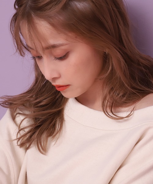 one after another NICE CLAUP(ワンアフターアナザーナイスクラップ)の「ピグメント裏毛ワンショルプルオーバー(Tシャツ/カットソー・レディース・ブラウン/ピンク/アイボリー/スミクロ/ミント・FREE)」の20枚目の写真
