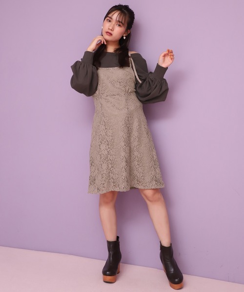 one after another NICE CLAUP(ワンアフターアナザーナイスクラップ)の「ピグメント裏毛ワンショルプルオーバー(Tシャツ/カットソー・レディース・ブラウン/ピンク/アイボリー/スミクロ/ミント・FREE)」の12枚目の写真