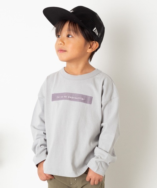 MAKE YOUR DAY（メイクユアデイ）の「【リンクコーデ】ロゴプリントビッグシルエットTシャツ■80～140cm（Tシャツ/カットソー・キッズ・ライトグレー/ピンク/ブルー・100/110/120/80/130/140/90）」の2枚目の写真