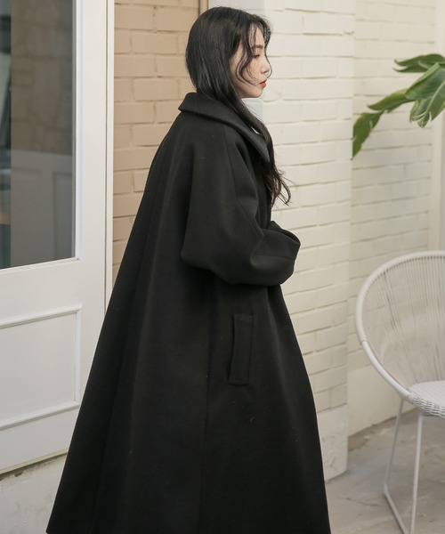 UNE MANSION(ユヌマンション)の「Aラインロングウールシングルコート(チェスターコート)」|ブラック