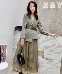 DAY CLOSET�i�f�C�N���[�[�b�g�j�́u���f�B�[�X �e�[���[�h�W���P�b�g+�x���g+�������`���[���v���[�c�X�J�[�g 3�_�Z�b�g�i�e�[���[�h�W���P�b�g�j�v