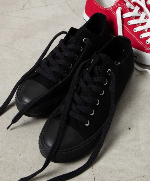 WEGO(ウィゴー)の「WEGO/キャンバスローカットスニーカー(スニーカー・メンズ・ホワイト/グリーン系その他/ライトパープル/キナリ/ブラック系その他/レッド/ブラック/ダークベージュ・MEDIUM/SMALL/LARGE)」の5枚目の写真