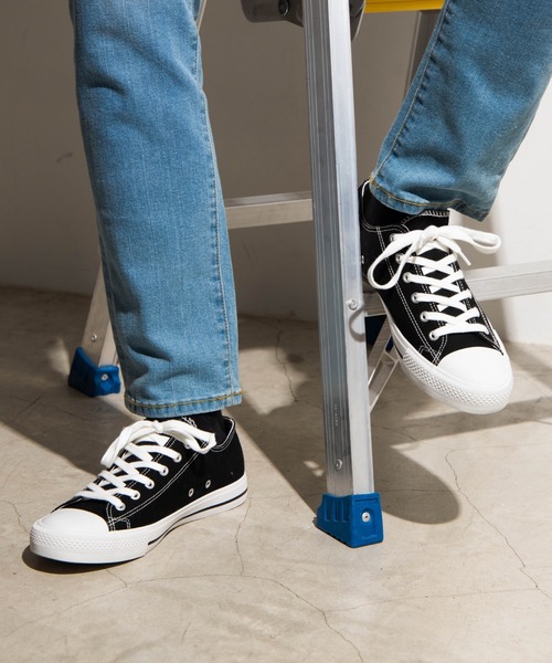 WEGO(ウィゴー)の「WEGO/キャンバスローカットスニーカー(スニーカー・メンズ・ホワイト/グリーン系その他/ライトパープル/キナリ/ブラック系その他/レッド/ブラック/ダークベージュ・MEDIUM/SMALL/LARGE)」の4枚目の写真