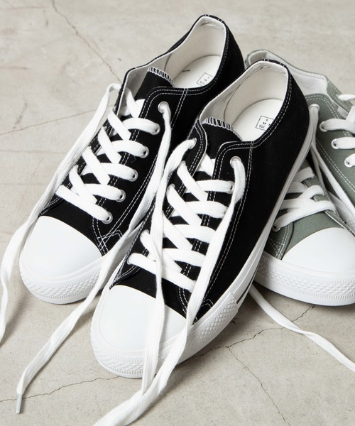 WEGO(ウィゴー)の「WEGO/キャンバスローカットスニーカー(スニーカー・メンズ・ホワイト/グリーン系その他/ライトパープル/キナリ/ブラック系その他/レッド/ブラック/ダークベージュ・MEDIUM/SMALL/LARGE)」の11枚目の写真