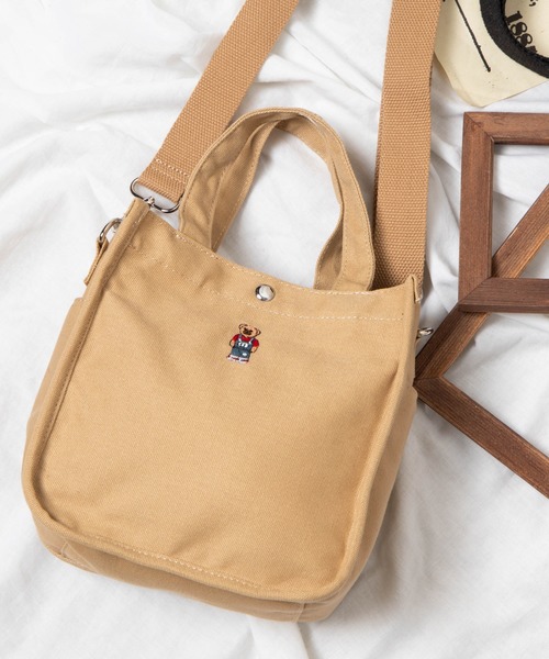 WEGO(ウィゴー)の「WEGO/ベア刺繍2WAYパイピングミニトートバッグ(トートバッグ・メンズ・ベージュ/ブラック/ナチュラル・FREE)」の16枚目の写真