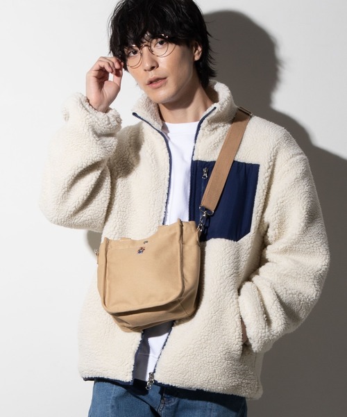 WEGO(ウィゴー)の「WEGO/ベア刺繍2WAYパイピングミニトートバッグ(トートバッグ・メンズ・ベージュ/ブラック/ナチュラル・FREE)」の7枚目の写真