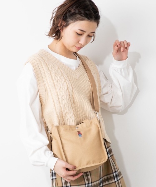 WEGO(ウィゴー)の「WEGO/ベア刺繍2WAYパイピングミニトートバッグ(トートバッグ・メンズ・ベージュ/ブラック/ナチュラル・FREE)」の10枚目の写真