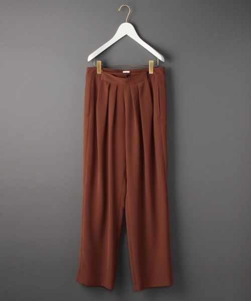 BEAUTY&YOUTH UNITED ARROWS(ビューティーアンドユースユナイテッドアローズ)の「<6(ROKU)> GEORGETTE TUCK PANTS/パンツ◆(スラックス・レディース・オフホワイト/ブラック/オレンジ系その他・36/38)」の1枚目の写真