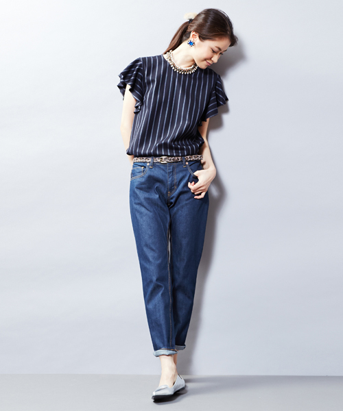 UNITED ARROWS（ユナイテッドアローズ）の「◇UAW C/PU デニム スリムパンツ ◆（その他パンツ・レディース・ネイビー/その他1・36/38/34/40）」の6枚目の写真