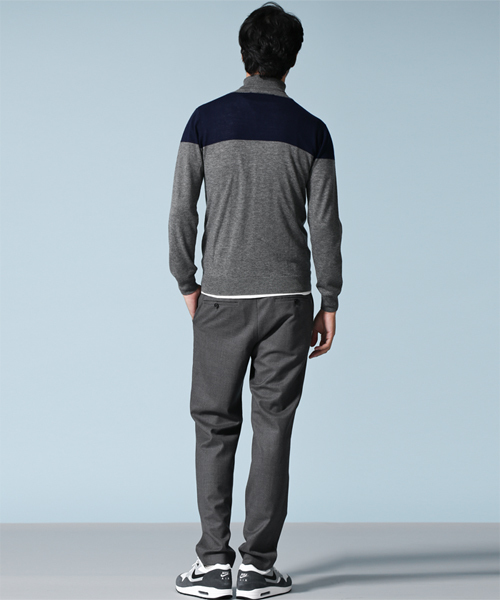 NANO universe（ナノユニバース）の「バイカラータートルニット（ニット/セーター・メンズ・グレー/ブラウン/ネイビー・50/48/46/44）」の7枚目の写真