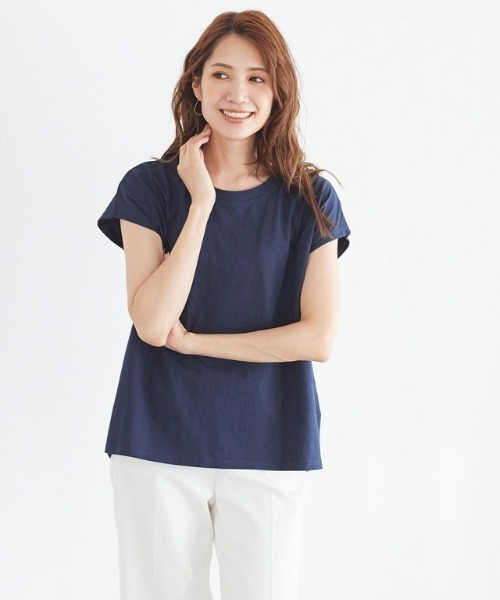 Pierrot（ピエロ）の「フレンチスリーブTシャツ（Tシャツ/カットソー・レディース・ネイビー/ブラック/グレー系その他/ブラウン/ベージュ系その他/オフホワイト・L/M）」の20枚目の写真