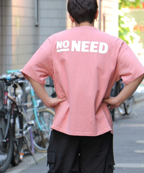 NO NEED(ノーニード)の「【Human Graphics】×【NO NEED】ビッグシルエットロゴプリントTシャツ(Tシャツ/カットソー・メンズ・ホワイト/ブラック/パープル/ピンク/ミント・M/L)」の5枚目の写真