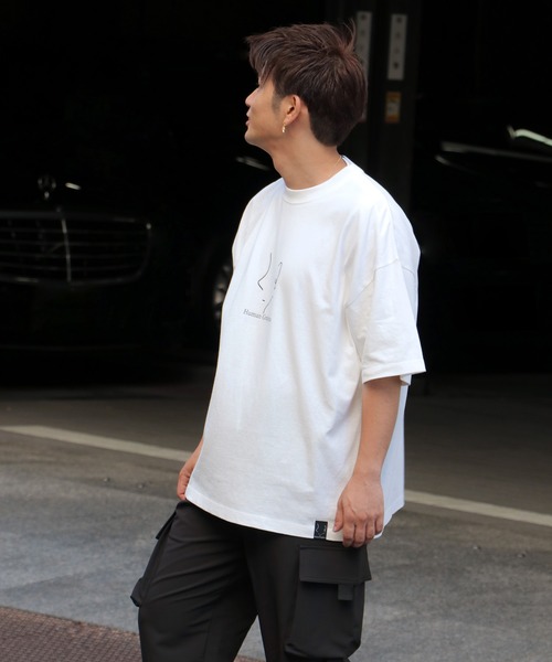 NO NEED(ノーニード)の「【Human Graphics】×【NO NEED】ビッグシルエットロゴプリントTシャツ(Tシャツ/カットソー・メンズ・ホワイト/ブラック/パープル/ピンク/ミント・M/L)」の8枚目の写真