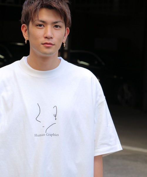 NO NEED(ノーニード)の「【Human Graphics】×【NO NEED】ビッグシルエットロゴプリントTシャツ(Tシャツ/カットソー・メンズ・ホワイト/ブラック/パープル/ピンク/ミント・M/L)」の9枚目の写真