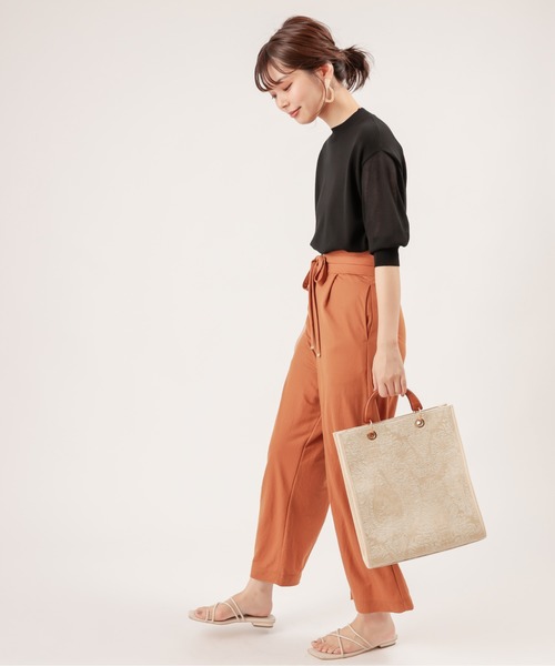 natural couture(ナチュラルクチュール)の「袖シアーシンプルプチハイ(ニット/セーター・レディース・ブラック/ブラウン/ピンク/グリーン/アイボリー・FREE)」の12枚目の写真
