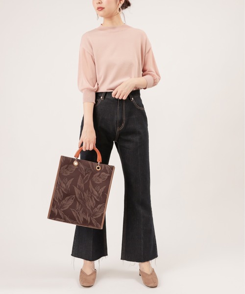 natural couture(ナチュラルクチュール)の「袖シアーシンプルプチハイ(ニット/セーター・レディース・ブラック/ブラウン/ピンク/グリーン/アイボリー・FREE)」の16枚目の写真