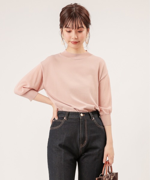 natural couture(ナチュラルクチュール)の「袖シアーシンプルプチハイ(ニット/セーター・レディース・ブラック/ブラウン/ピンク/グリーン/アイボリー・FREE)」の9枚目の写真