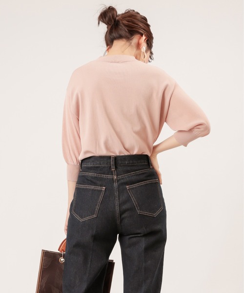 natural couture(ナチュラルクチュール)の「袖シアーシンプルプチハイ(ニット/セーター・レディース・ブラック/ブラウン/ピンク/グリーン/アイボリー・FREE)」の11枚目の写真