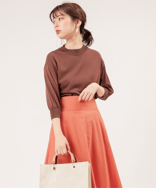 natural couture(ナチュラルクチュール)の「袖シアーシンプルプチハイ(ニット/セーター・レディース・ブラック/ブラウン/ピンク/グリーン/アイボリー・FREE)」の22枚目の写真