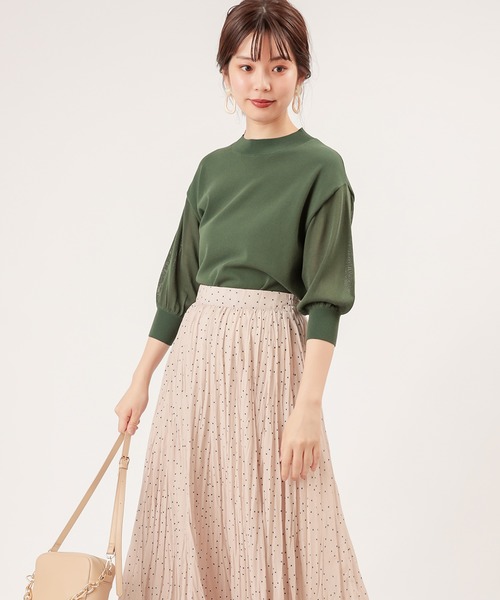 natural couture(ナチュラルクチュール)の「袖シアーシンプルプチハイ(ニット/セーター・レディース・ブラック/ブラウン/ピンク/グリーン/アイボリー・FREE)」の19枚目の写真