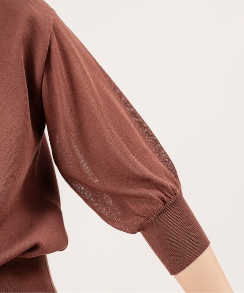 natural couture(ナチュラルクチュール)の「袖シアーシンプルプチハイ(ニット/セーター・レディース・ブラック/ブラウン/ピンク/グリーン/アイボリー・FREE)」の14枚目の写真