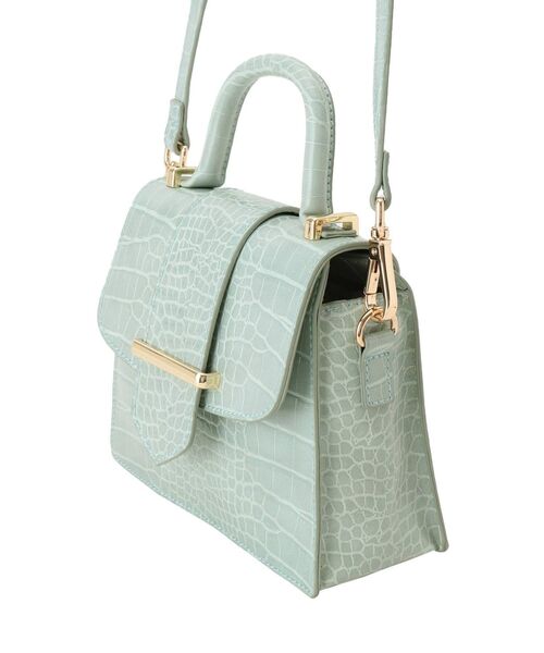 MERCURYDUO(マーキュリーデュオ)の「クロコ型押しミニバッグ(ハンドバッグ・レディース・ミント/ブラウン・FREE)」の8枚目の写真