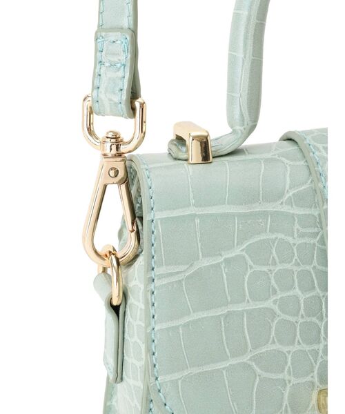 MERCURYDUO(マーキュリーデュオ)の「クロコ型押しミニバッグ(ハンドバッグ・レディース・ミント/ブラウン・FREE)」の10枚目の写真