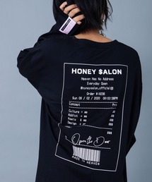 Honey Salon | 【ユニセックス】Big receipt ロンT(バックプリントロンT/ビッグシルエット/ロングスリーブ)(Tシャツ/カットソー)
