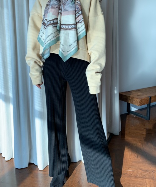 EIMY ISTOIRE(エイミーイストワール)の「シンプルニットパンツ(その他パンツ・レディース・ブラック/ブラウン/アイボリー/ボルドー・FREE)」の5枚目の写真