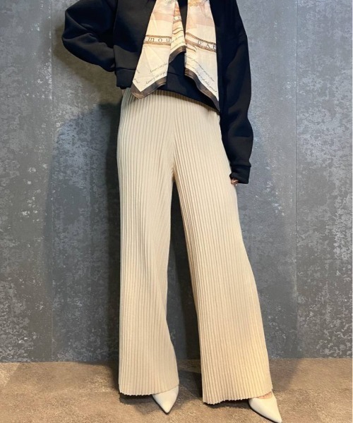 EIMY ISTOIRE(エイミーイストワール)の「シンプルニットパンツ(その他パンツ・レディース・ブラック/ブラウン/アイボリー/ボルドー・FREE)」の11枚目の写真