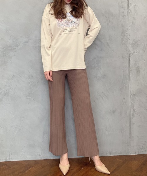 EIMY ISTOIRE(エイミーイストワール)の「シンプルニットパンツ(その他パンツ・レディース・ブラック/ブラウン/アイボリー/ボルドー・FREE)」の9枚目の写真