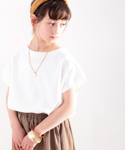 classicalelf（クラシカルエルフ）の「≪キッズ≫綿100％ 上質コットン。大人映えフレンチタックプルオーバー（Tシャツ/カットソー・キッズ・ベージュ/ブラック/ホワイト・140/130/150/160）」の2枚目の写真