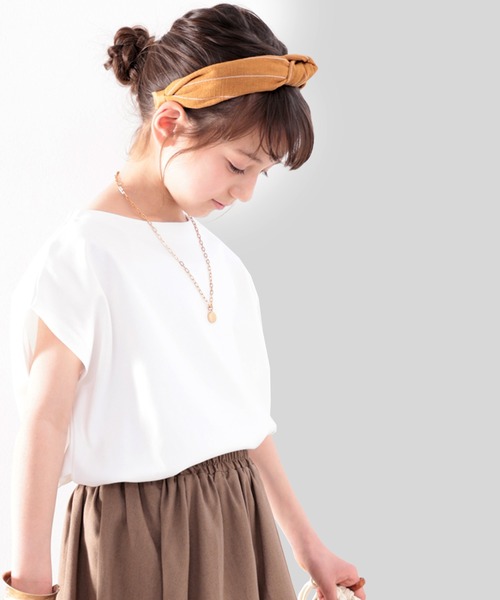 classicalelf（クラシカルエルフ）の「≪キッズ≫綿100％ 上質コットン。大人映えフレンチタックプルオーバー（Tシャツ/カットソー・キッズ・ベージュ/ブラック/ホワイト・140/130/150/160）」の13枚目の写真