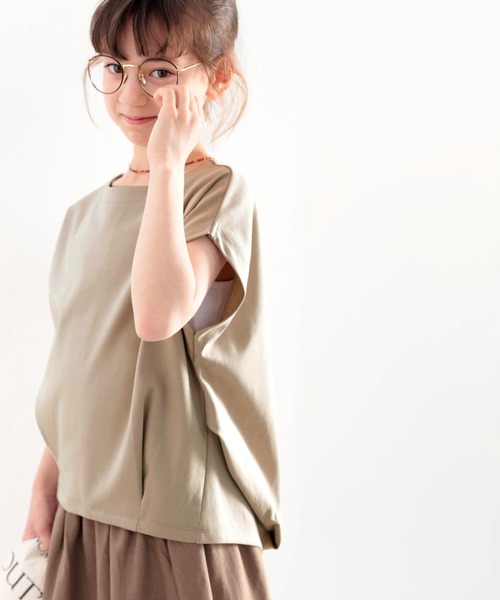 classicalelf（クラシカルエルフ）の「≪キッズ≫綿100％ 上質コットン。大人映えフレンチタックプルオーバー（Tシャツ/カットソー・キッズ・ベージュ/ブラック/ホワイト・140/130/150/160）」の18枚目の写真