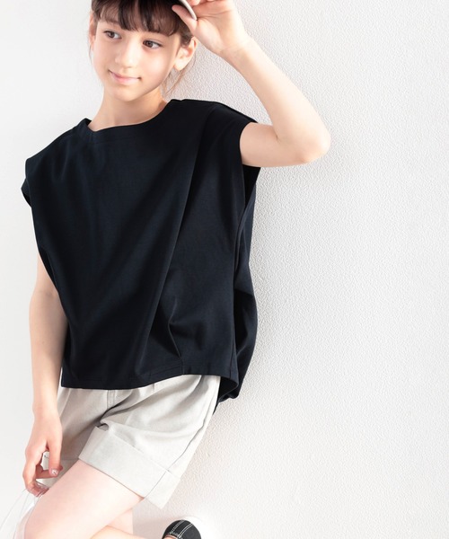 classicalelf（クラシカルエルフ）の「≪キッズ≫綿100％ 上質コットン。大人映えフレンチタックプルオーバー（Tシャツ/カットソー・キッズ・ベージュ/ブラック/ホワイト・140/130/150/160）」の5枚目の写真