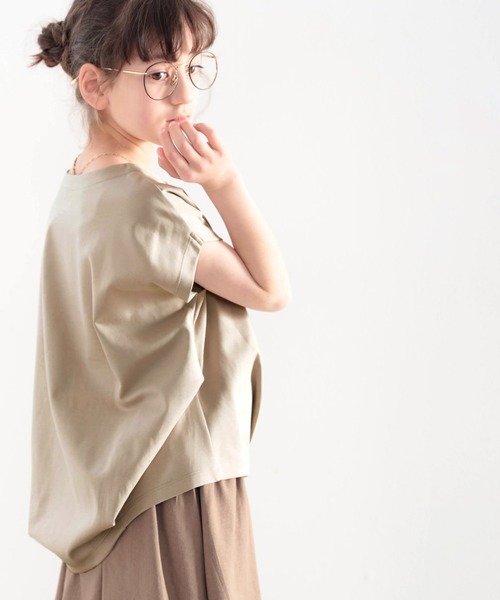 classicalelf（クラシカルエルフ）の「≪キッズ≫綿100％ 上質コットン。大人映えフレンチタックプルオーバー（Tシャツ/カットソー・キッズ・ベージュ/ブラック/ホワイト・140/130/150/160）」の4枚目の写真