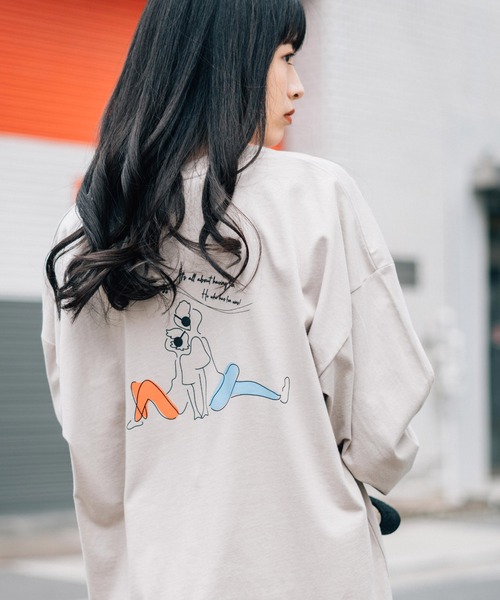 Ressaca（レサーカ）の「WEB限定 別注 オーバーサイズ バックプリントロンT（Tシャツ/カットソー・レディース・ホワイト/ブラック/パープル/サックスブルー/ライム/グリーン/ホワイト系その他/ブラック系その他/ベージュ系その他/グリーン系その他/ブルー系その他/パープル系その他/グレイッシュベージュ/チャコール/ホワイト系その他3/ホワイト系その他4/ブラック系その他2/ベージュ系その他2/ベージュ系その他3・S/M/L）」の13枚目の写真