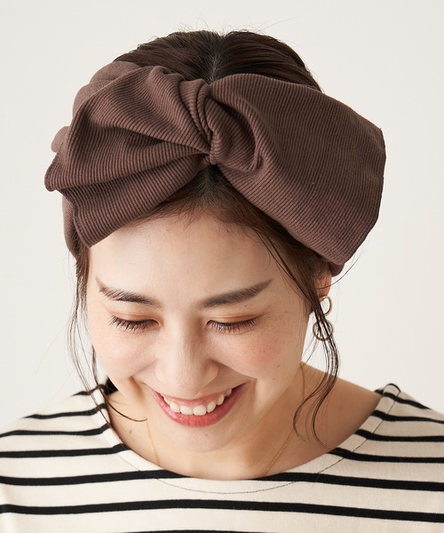 CIAOPANIC TYPY（チャオパニックティピー）の「lilBIGリブターバン（ヘアバンド・レディース・ブラウン/ブラック/ベージュ/ホワイト系その他/ブルー・ONE SIZE）」の4枚目の写真
