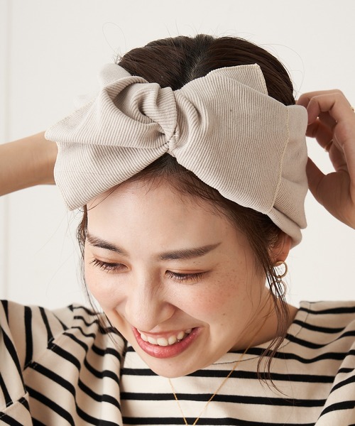 CIAOPANIC TYPY（チャオパニックティピー）の「lilBIGリブターバン（ヘアバンド・レディース・ブラウン/ブラック/ベージュ/ホワイト系その他/ブルー・ONE SIZE）」の6枚目の写真