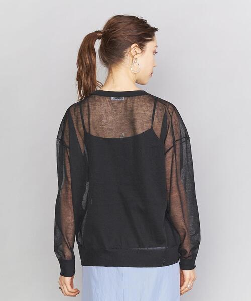 BEAUTY&YOUTH UNITED ARROWS◆16G/シアーワイドニット/ウォッシャブル/ニット/ポリエステル/ベージュ/1613-105-3322 BEAUTY&YOUTH UNITED ARROWS（ビューティーアンドユース