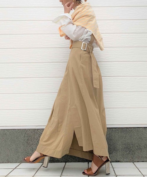 Q（キュー）の「コットンバイオ サスペンダースカート（スカート・レディース・ベージュ/オリーブ・MEDIUM）」の12枚目の写真