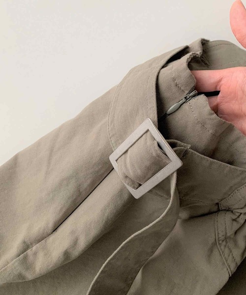 Q（キュー）の「コットンバイオ サスペンダースカート（スカート・レディース・ベージュ/オリーブ・MEDIUM）」の10枚目の写真