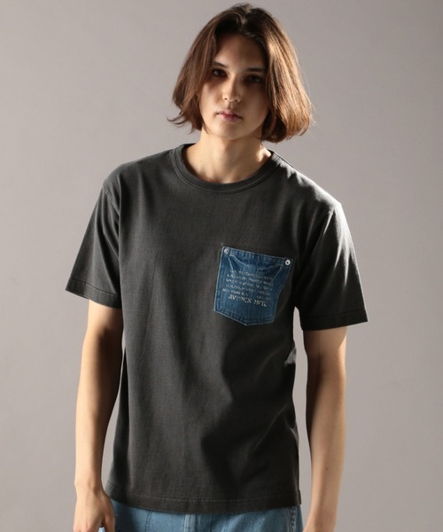 AVIREX（アヴィレックス）の「【TYPE BLUE/タイプブルー】デニムポケット Tシャツ/DENIM POCKET T-SHIRT（Tシャツ/カットソー・メンズ・ブラック/アイボリー/ネイビー/レッド・MEDIUM/LARGE/X-LARGE/XX-LARGE）」の2枚目の写真