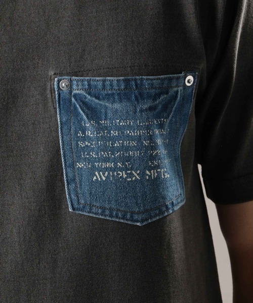 AVIREX（アヴィレックス）の「【TYPE BLUE/タイプブルー】デニムポケット Tシャツ/DENIM POCKET T-SHIRT（Tシャツ/カットソー・メンズ・ブラック/アイボリー/ネイビー/レッド・MEDIUM/LARGE/X-LARGE/XX-LARGE）」の7枚目の写真