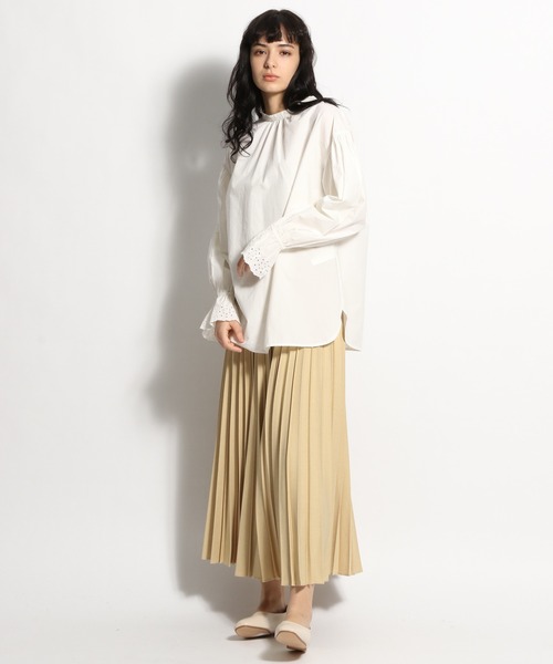 niko and...（ニコアンド）の「タイプライター2WAYブラウス（シャツ/ブラウス・レディース・ライトブルー/オフホワイト/チャコール・LARGE/MEDIUM）」の12枚目の写真